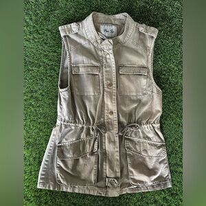 Per Se Utility Vest Army Green/Khaki Waist Jacket Military women’s size medium